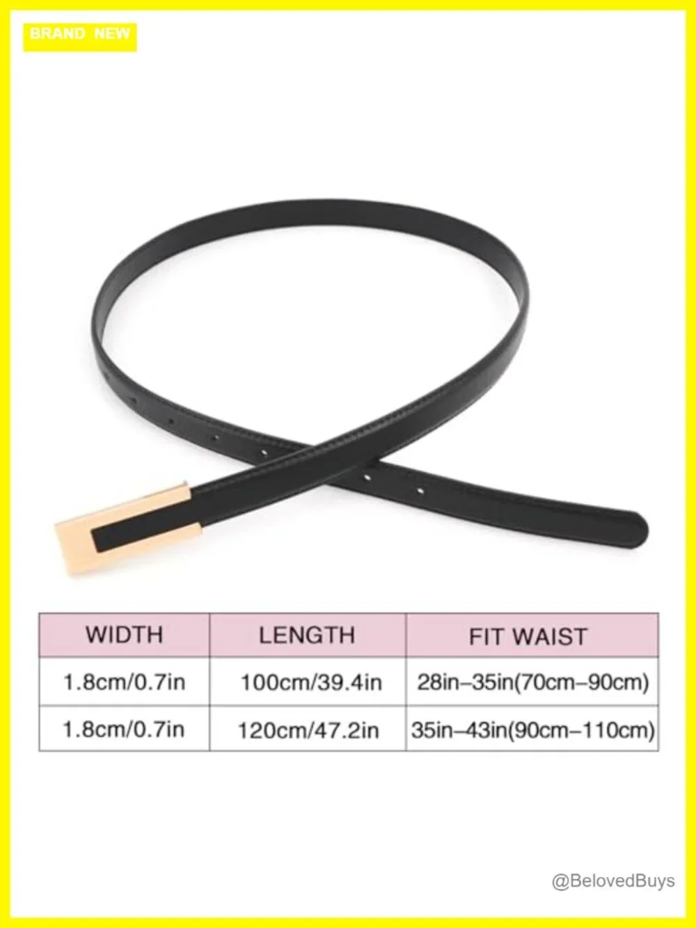 Women Leather Belt Skinny Waist Belt Gold Buckle Dress Pants